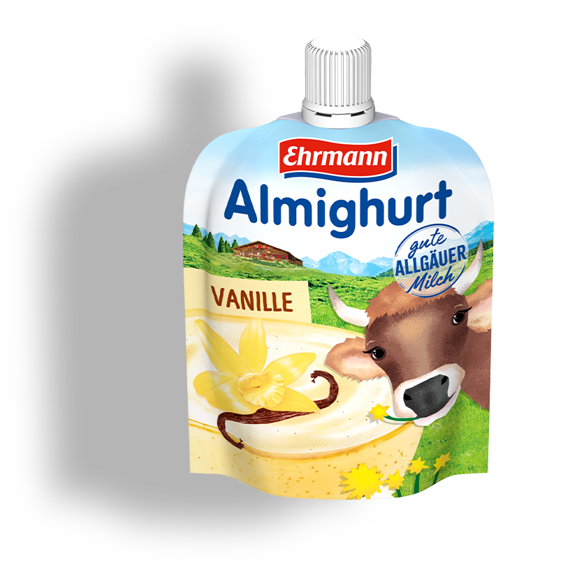 Ehrmann Almighurt squeeze pouch Vanilla 100g